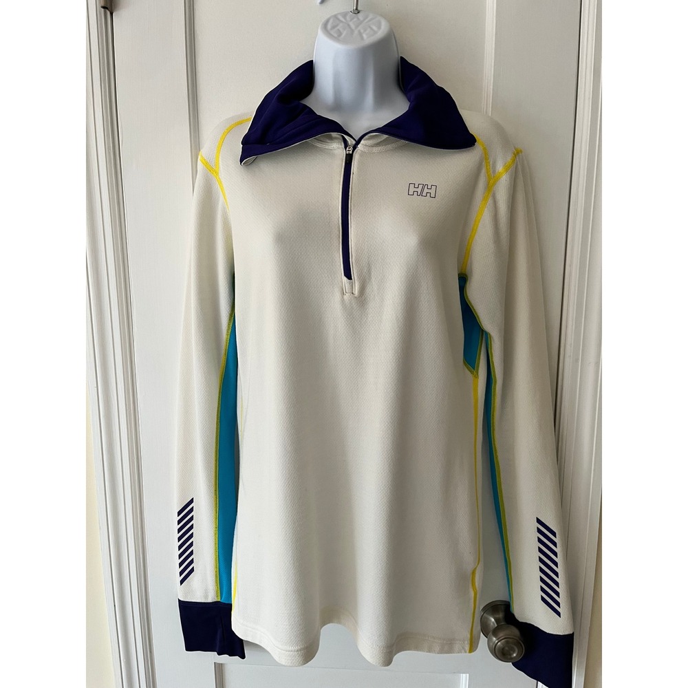 Helly Hansen Lifa Quarter Zip Base Layer Top White Purple XL Womens